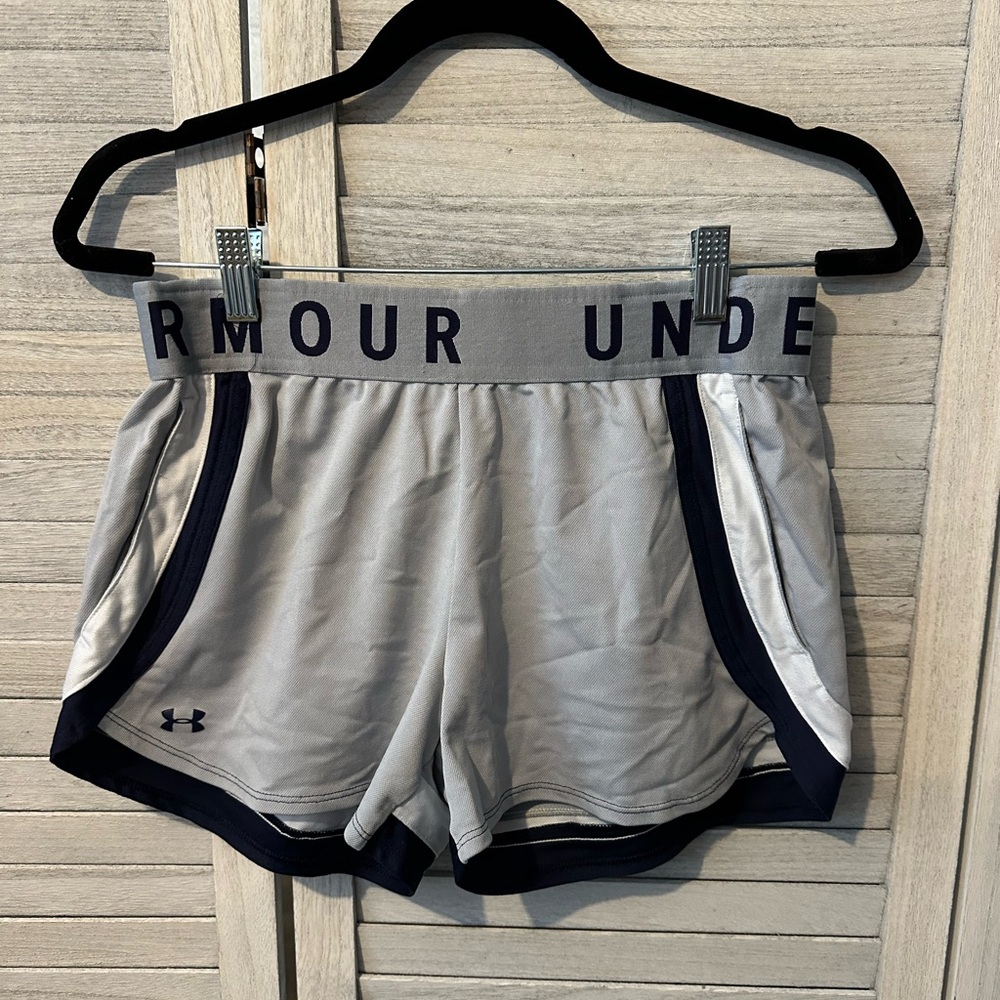 Under Armour Gray Athletic Shorts with Elastic Waistband
